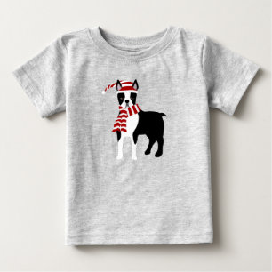 Camiseta Para Bebê Boston Terrier Baby Tshirt