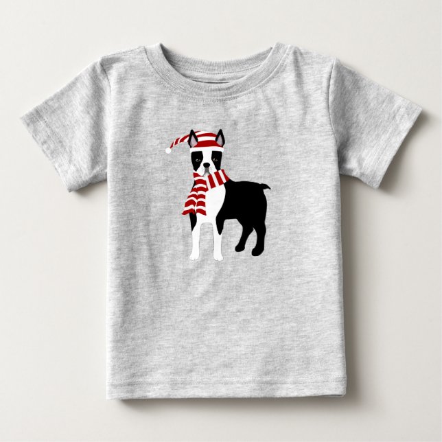 Camiseta Para Bebê Boston Terrier Baby Tshirt (Frente)