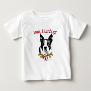 Camiseta Para Bebê Boston Terrier Bah Humbug