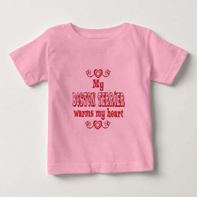 Camiseta Para Bebê BOSTON TERRIER Love (Frente)