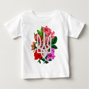 Camiseta Para Bebê Botânica e ucraniana Trident Trizub