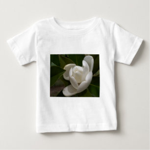Camiseta Para Bebê botão de flor da magnólia meridional branca