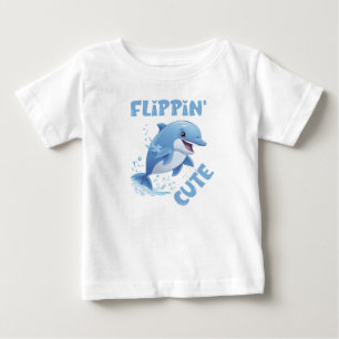 Camiseta Para Bebê Boto Fofa Criança Saltitante