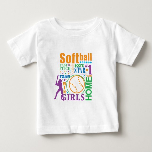Camiseta Para Bebê Bourne Softball (Frente)