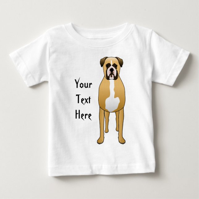 Camiseta Para Bebê Boxer Dog (Frente)
