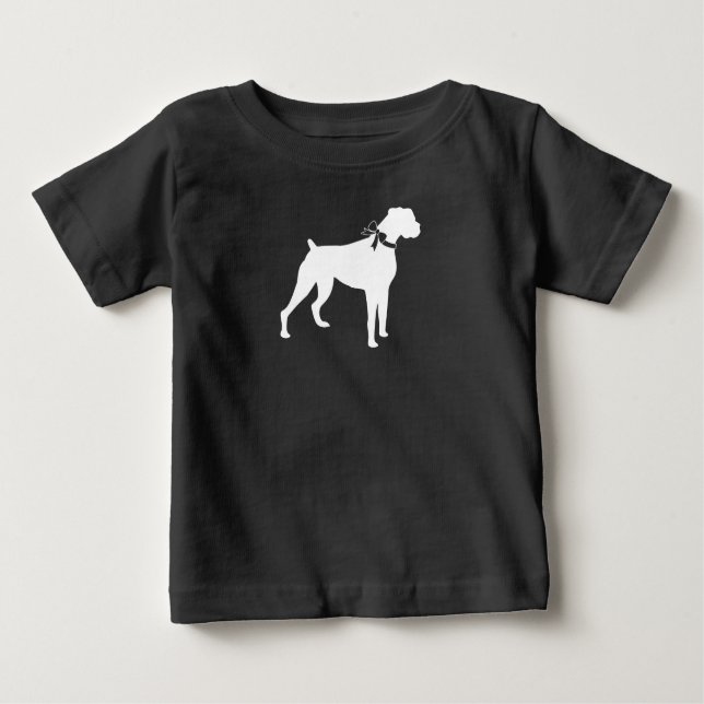 Camiseta Para Bebê Boxer Dog Chá de fraldas (Frente)