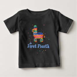 Camiseta Para Bebê Boy First Fiesta Birthday
