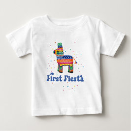 Camiseta Para Bebê Boy First Fiesta Birthday