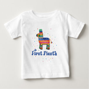 Camiseta Para Bebê Boy First Fiesta Birthday