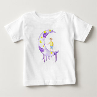 Camiseta Para Bebê Boy Painting Crescent Moon 