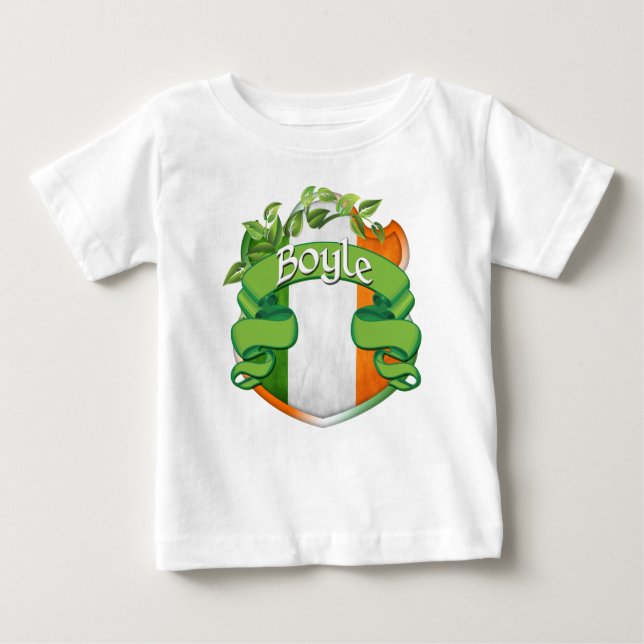 Camiseta Para Bebê Boyle Irish Shield (Frente)