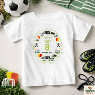 Camiseta Para Bebê Boys Modern Sports Soccer Kids 8th Birthday Party