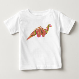 Camiseta Para Bebê Brachiosaur, Origami de Olhos Googly - Iridescente