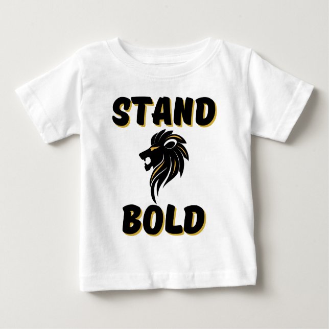 Camiseta Para Bebê Braço Direito Negrito Como Leões (Frente)