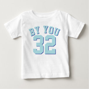 Camiseta Para Bebê Branco e Aqua Bebê   Design de Sports Jersey