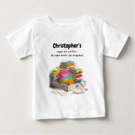 Camiseta Para Bebê Brancos Engraçados Monstro Crianças Humor