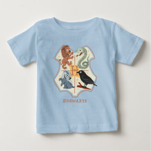 Camiseta Para Bebê Brasão Cartoon da Hogwarts