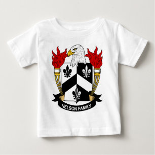 Camiseta Para Bebê Brasão da família de Nelson