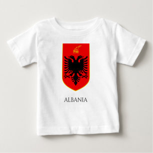 Camiseta Para Bebê Brasão de Armas Albanês Patrimônio Nacional Arte
