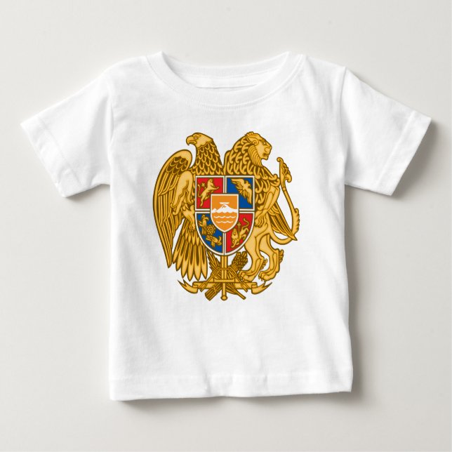 Camiseta Para Bebê Brasão de Arménia - emblema arménio (Frente)