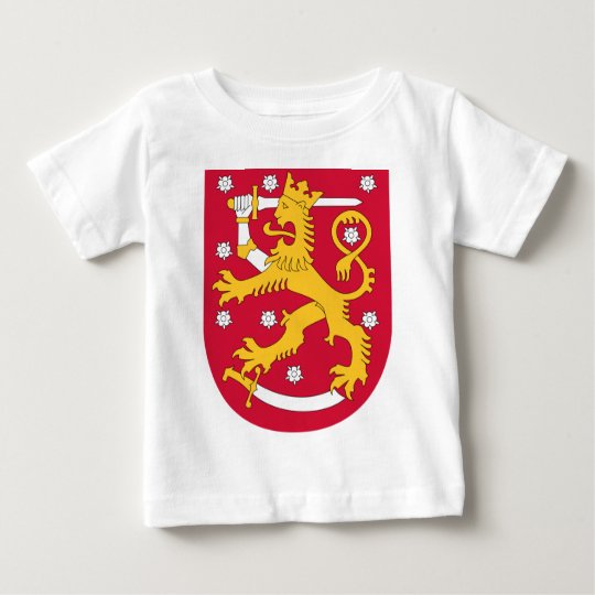 Camiseta Para Bebê Brasão de Finlandia - Suomen Vaakuna