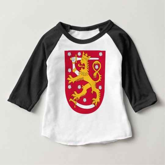 Camiseta Para Bebê Brasão de Finlandia - Suomen Vaakuna