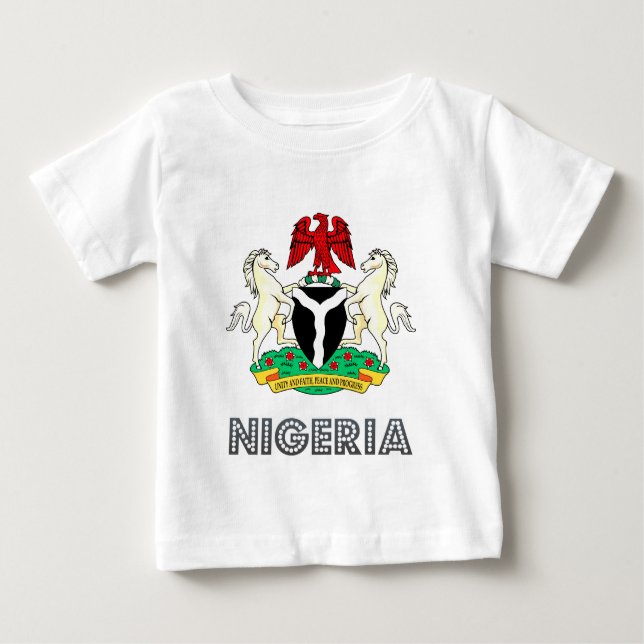 Camiseta Para Bebê Brasão de Nigéria (Frente)