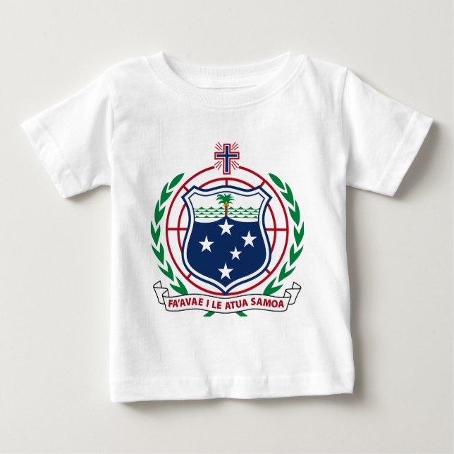 Camiseta Para Bebê Brasão de Samoa (Frente)