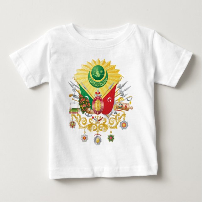 Camiseta Para Bebê Brasão do império otomano (Frente)