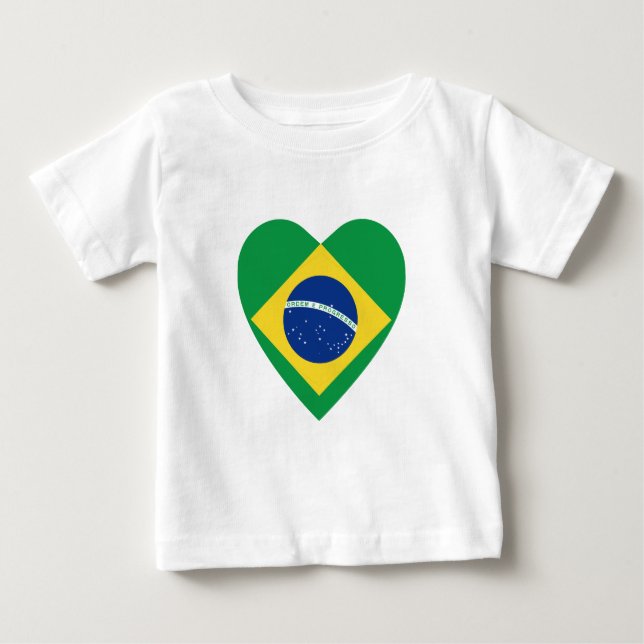 Camiseta Para Bebê Brasil Sinalizador Cardíaco T-Shirt (Frente)