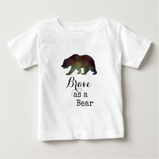Camiseta Para Bebê Brava como tipografia da aquarela do urso