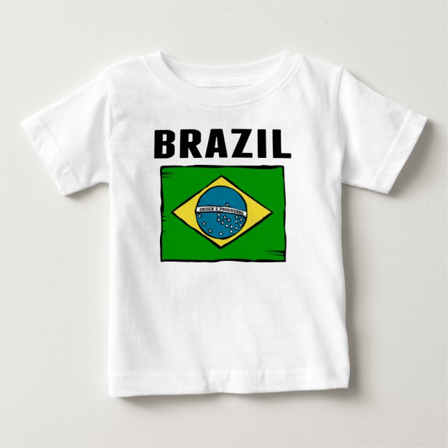Camiseta Para Bebê Brazil Flag (Frente)