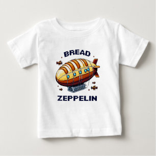 Camiseta Para Bebê Bread Zeppelin - Design da Aeronave de Arte em Pix