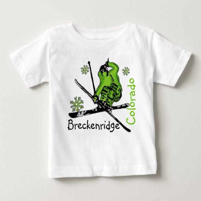 Camiseta Para Bebê Breckenridge Colorado Skier tee (Frente)