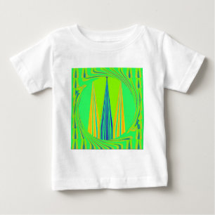 Camiseta Para Bebê Bright Edgy Geometry Neon Pattern Art Design