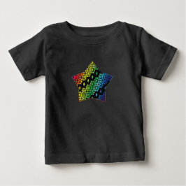Camiseta Para Bebê Bright Rainbow e Black Honeycomb