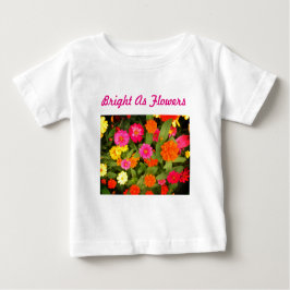 Camiseta Para Bebê Brilhante como Flores Rosa Toddler Ruffle Tee