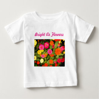 Camiseta Para Bebê Brilhante como Flores Rosa Toddler Ruffle Tee