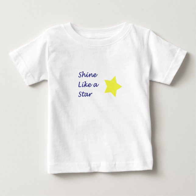 Camiseta Para Bebê Brilhar como uma estrela (Frente)