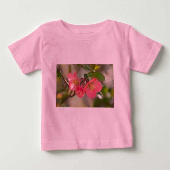Camiseta Para Bebê Brilho Cinzento Rosa (Frente)