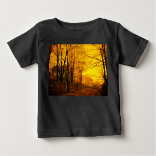 Camiseta Para Bebê Brilho de Outubro John Atkinson Grimshaw