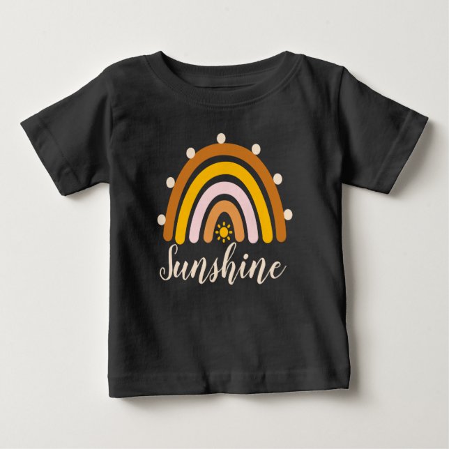 Camiseta Para Bebê Brilho do Sol - Arco-íris Brilho do Sol  (Frente)