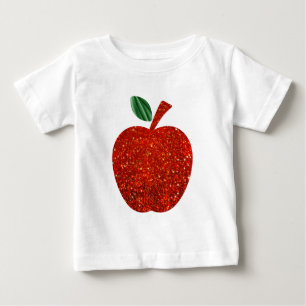 Camiseta Para Bebê Brilho vermelho Apple