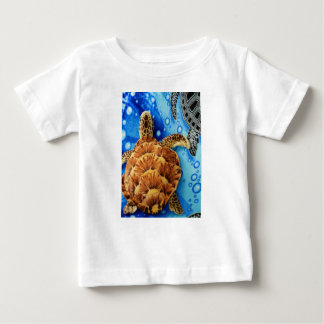 Camiseta Para Bebê Brinquedo alaranjado do luxuoso da tartaruga de