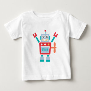 Camiseta Para Bebê Brinquedo de Robô Vintage Fofo para Bebês Meninos