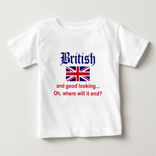 Camiseta Para Bebê Britânico de boa aparência (Frente)