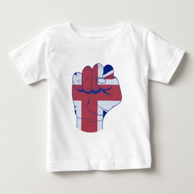 Camiseta Para Bebê Britânico Levantado (Frente)