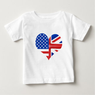Camiseta Para Bebê British American Heart