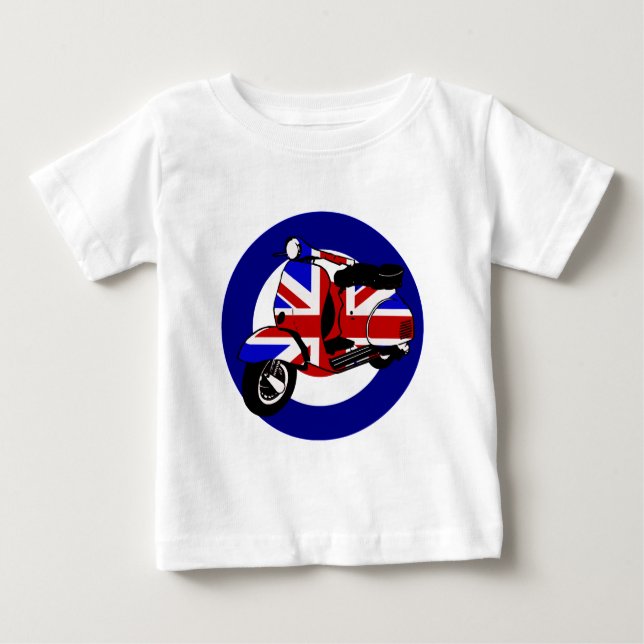 Camiseta Para Bebê British mod scooter on target (Frente)
