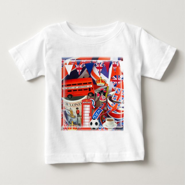 Camiseta Para Bebê British Souvenirs (Frente)